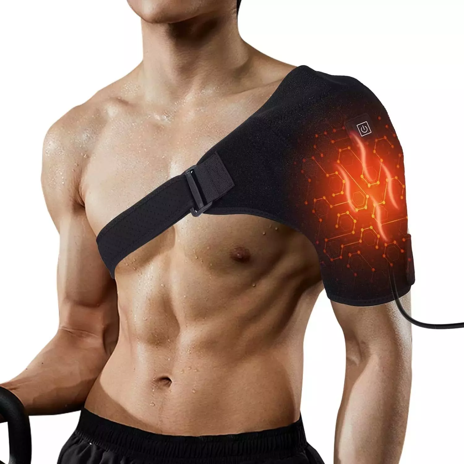 Heated shoulder massager
